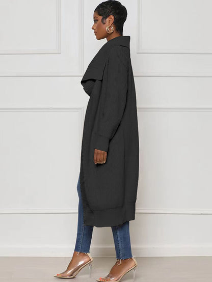 Knit Long Sleeve Solid Bodycon Cardigan