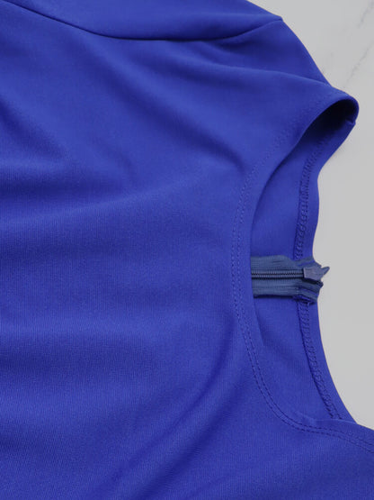 Short Sleeve Ruffle Patchwork Midi Dress