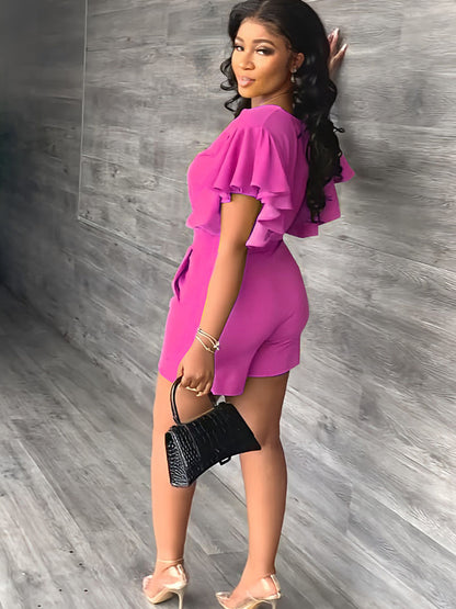 Conjuntos de pantalones cortos con top corto de dos piezas