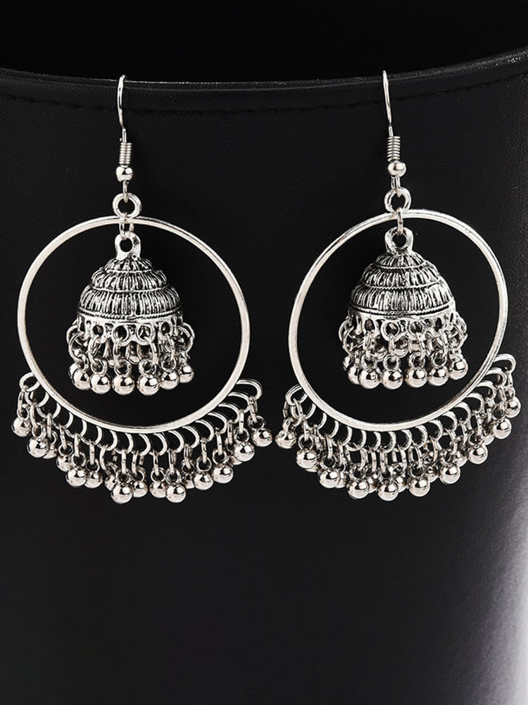 Double Layer Tassel Pendant Earrings