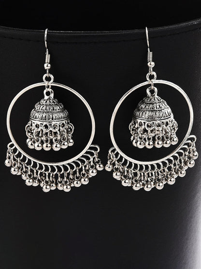Double Layer Tassel Pendant Earrings