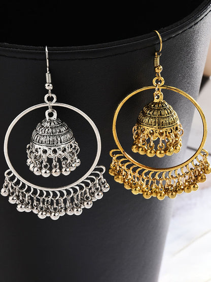 Double Layer Tassel Pendant Earrings