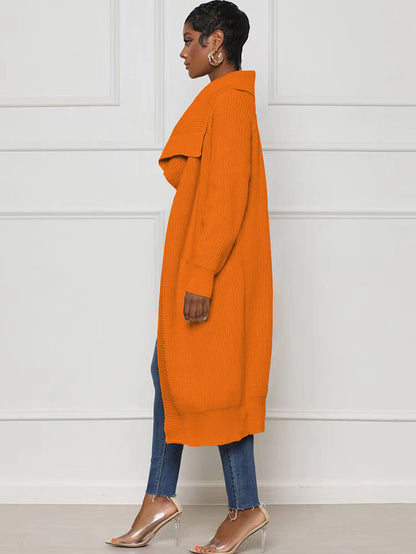 Knit Long Sleeve Solid Bodycon Cardigan