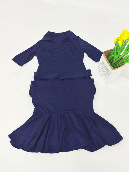 Short Sleeve V Neck Bodycon Midi Dress