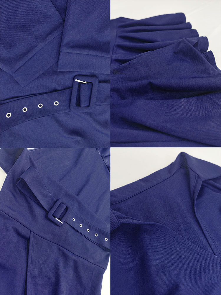 Short Sleeve V Neck Bodycon Midi Dress