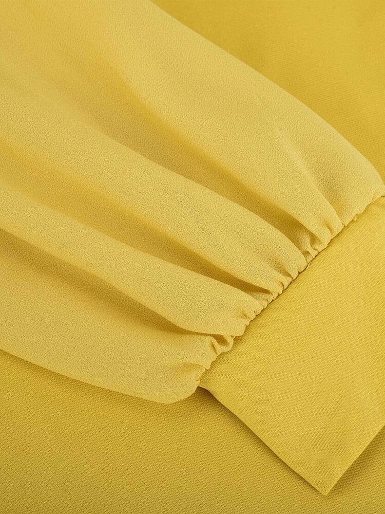 Vestidos largos ajustados con abertura y manga larga de gasa