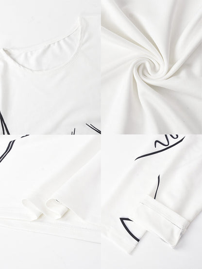 Long Sleeve Printed Bodycon Mini Dress