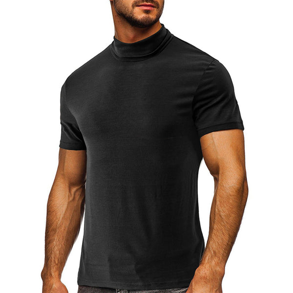 Mens Mock Neck Short Sleeve Top