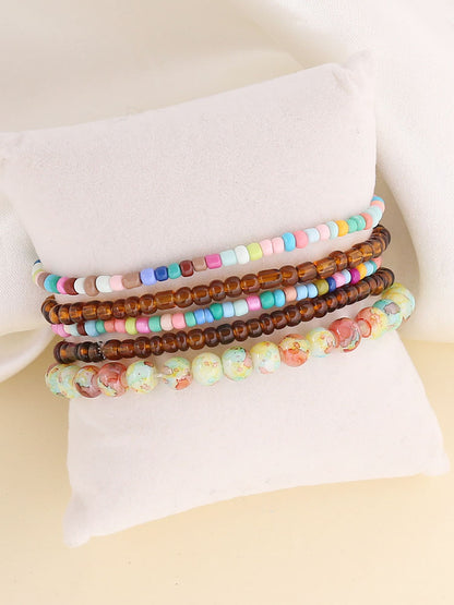 Boho Multilayer Multicolor Beads Bracelets Set