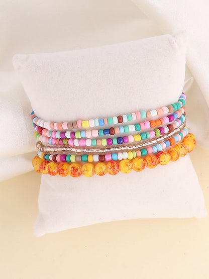 Boho Multilayer Multicolor Beads Bracelets Set