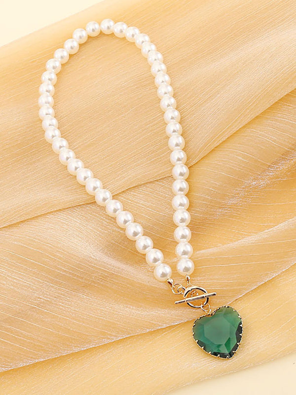 Pearl Heart Pendant Necklace