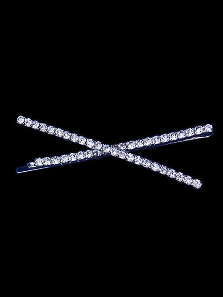 Horquillas para el pelo con letras de cristal y diamantes de imitación