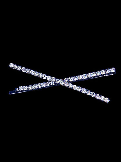 Horquillas para el pelo con letras de cristal y diamantes de imitación