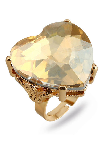Heart Shape Retro Imitation Gemstone Ring
