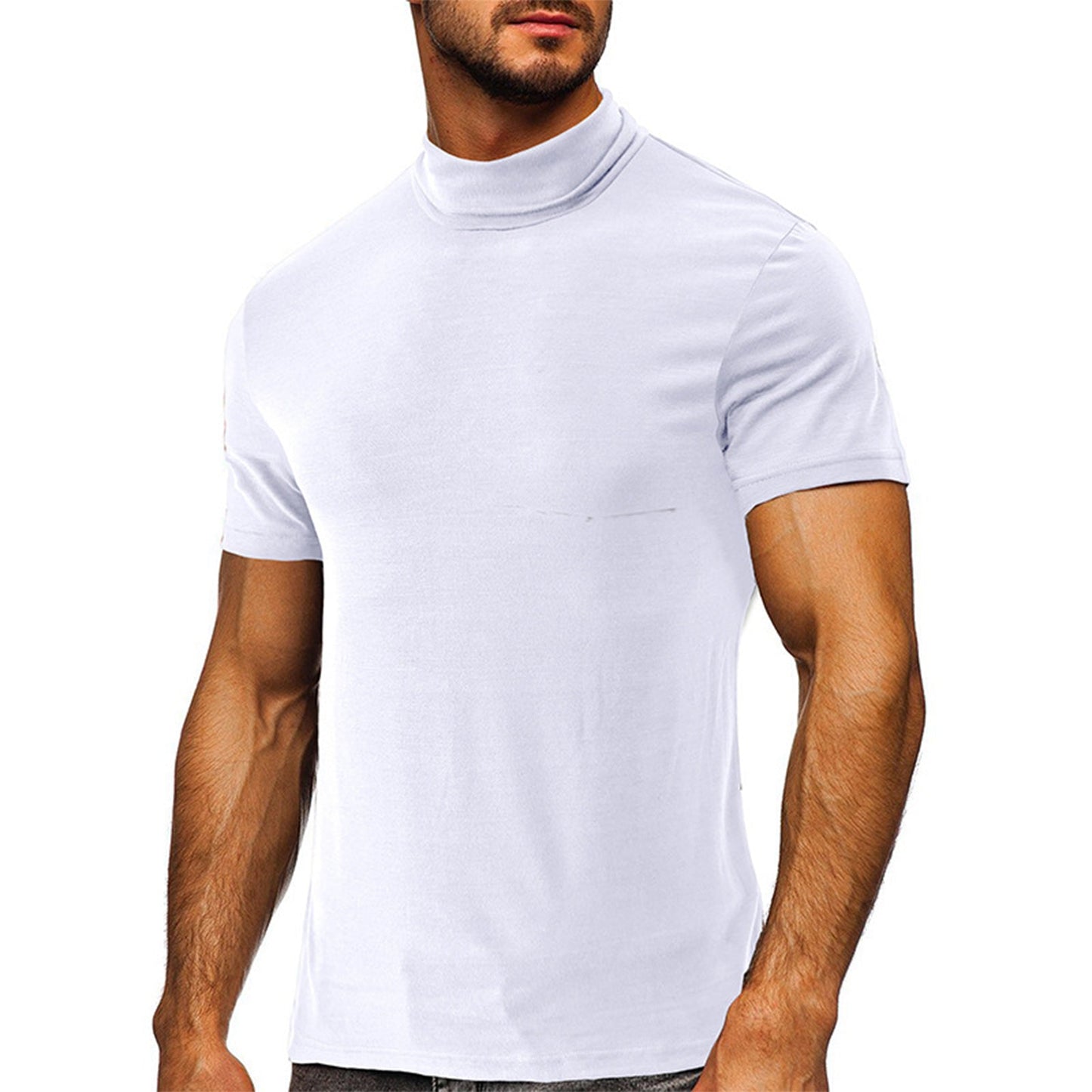 Mens Mock Neck Short Sleeve Top
