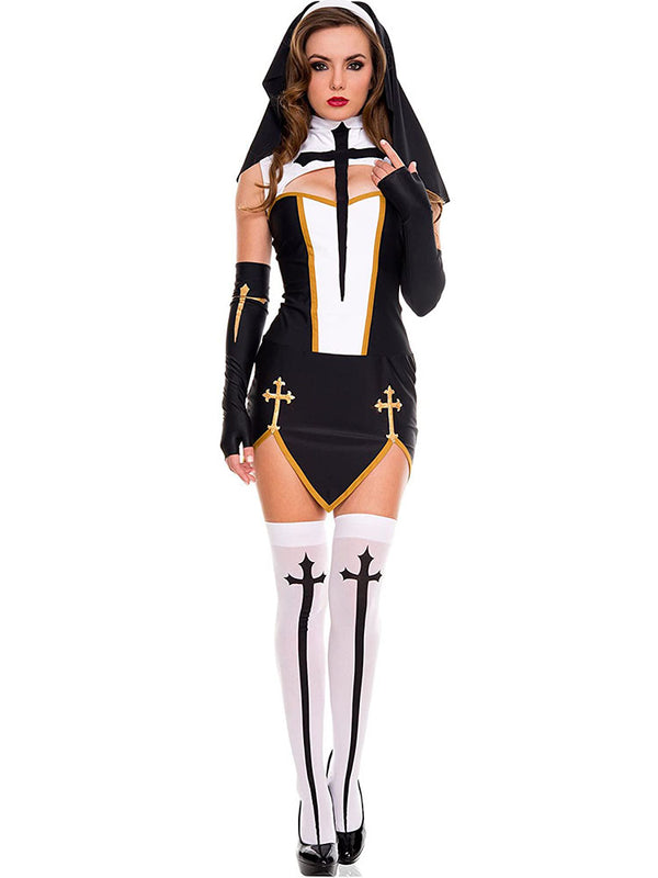 Halloween Cut Out Bad Habit Nun Costume